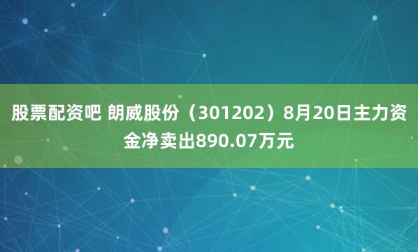 股票配资吧 朗威股份（301202）8月20日主力资金净卖出890.07万元